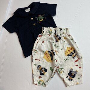 Catimini Navy & White Sailor Print Outfit